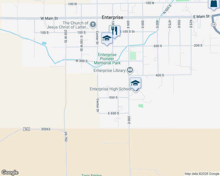 map of restaurants, bars, coffee shops, grocery stores, and more near 498 South 75 East in Cedar City