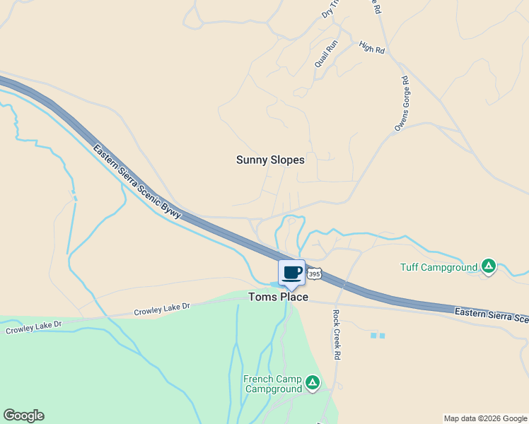 map of restaurants, bars, coffee shops, grocery stores, and more near 22-24 Sunny Slopes Rd in Mammoth Lakes
