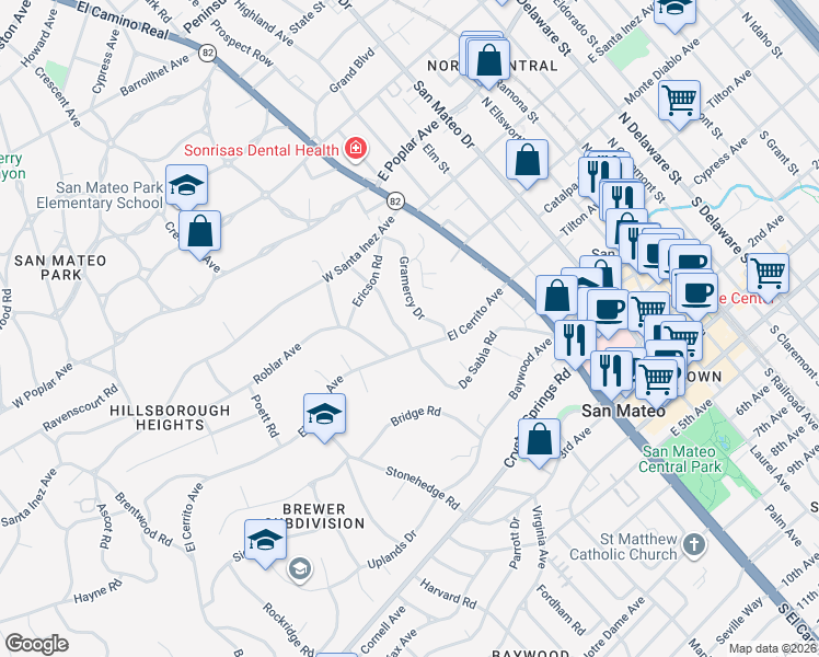 map of restaurants, bars, coffee shops, grocery stores, and more near 310 Ranelagh Road in Hillsborough