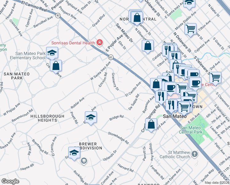map of restaurants, bars, coffee shops, grocery stores, and more near 310 Ranelagh Road in Hillsborough