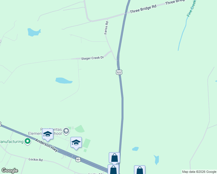 map of restaurants, bars, coffee shops, grocery stores, and more near 2663 Maidens Road in Powhatan