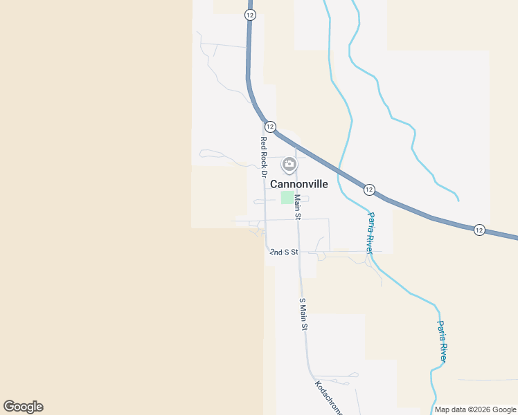map of restaurants, bars, coffee shops, grocery stores, and more near 50 South Red Rock Drive in Cannonville