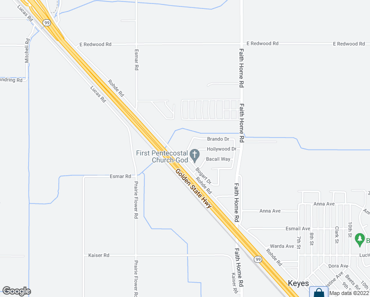 map of restaurants, bars, coffee shops, grocery stores, and more near 4925 Heston Way in Ceres