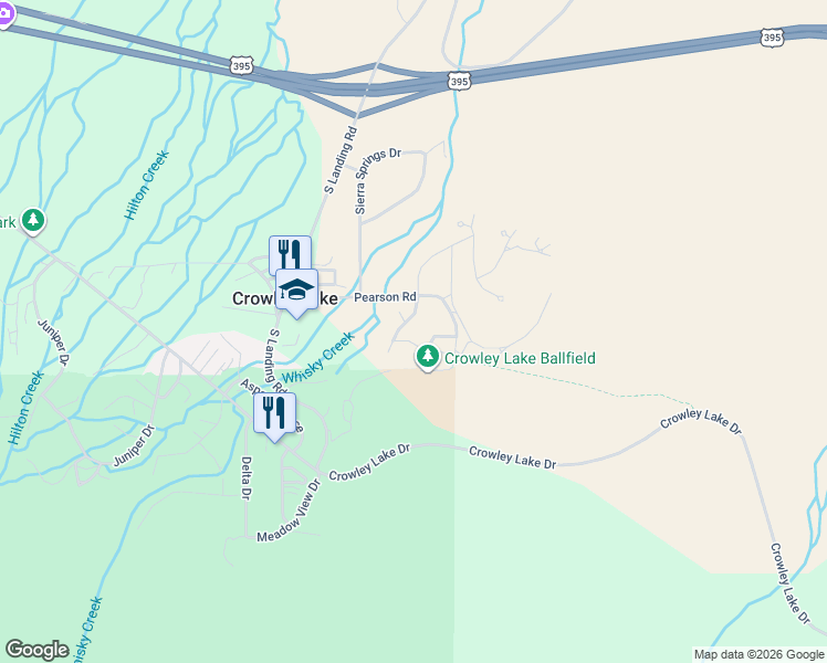 map of restaurants, bars, coffee shops, grocery stores, and more near 75 Larkspur Lane in Mammoth Lakes