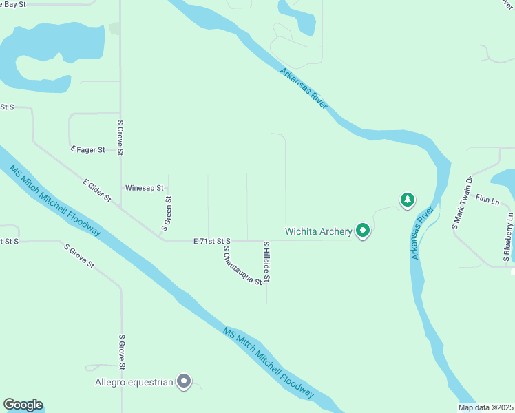 map of restaurants, bars, coffee shops, grocery stores, and more near 7135 South Rutan Street in Wichita