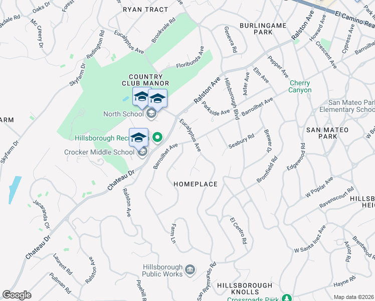 map of restaurants, bars, coffee shops, grocery stores, and more near 15 Stonepine Road in Hillsborough