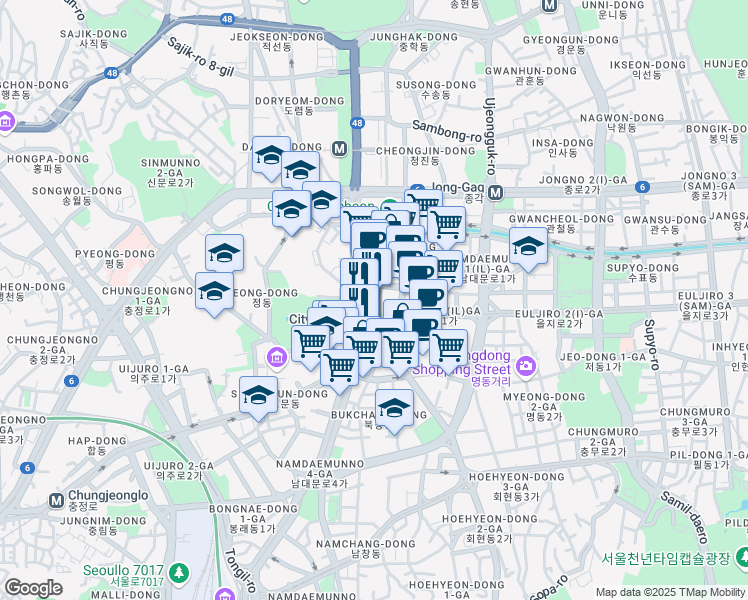 map of restaurants, bars, coffee shops, grocery stores, and more near in 