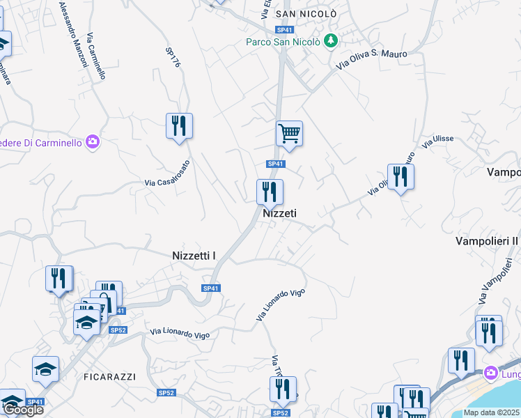 map of restaurants, bars, coffee shops, grocery stores, and more near 204-206 Via Nizzeti in Nizzeti