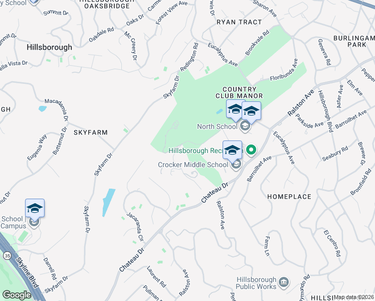 map of restaurants, bars, coffee shops, grocery stores, and more near in Hillsborough