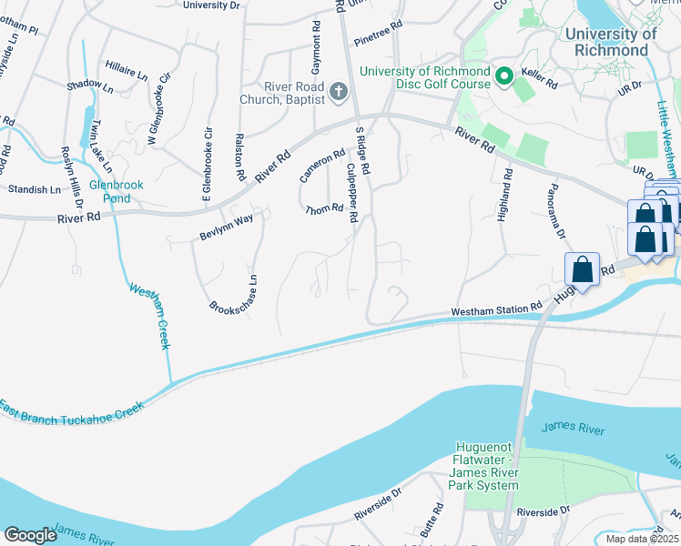 map of restaurants, bars, coffee shops, grocery stores, and more near 210 Culpepper Road in Richmond