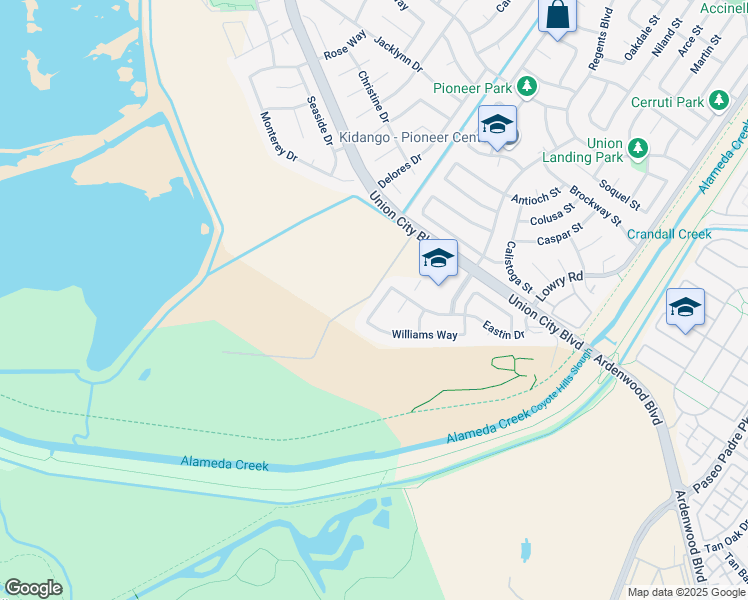 map of restaurants, bars, coffee shops, grocery stores, and more near 5513 Alvelais Drive in Union City