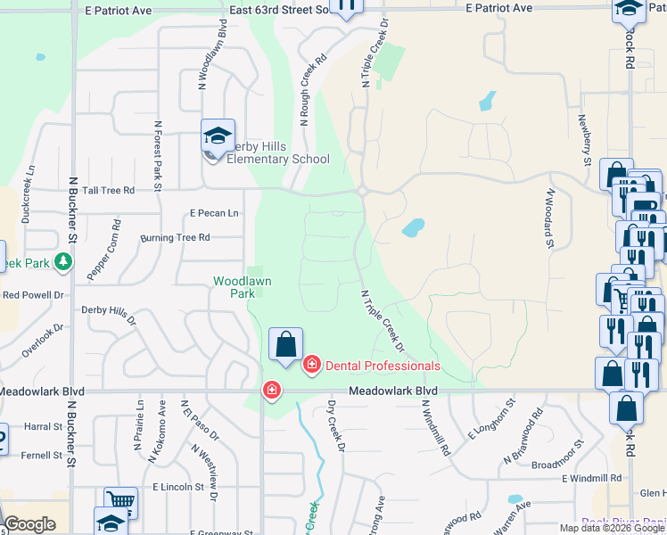 map of restaurants, bars, coffee shops, grocery stores, and more near 906 East Twisted Oak Road in Derby