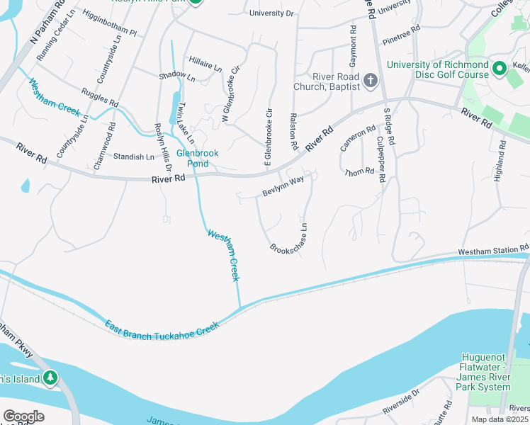 map of restaurants, bars, coffee shops, grocery stores, and more near 230 Brookschase Lane in Richmond