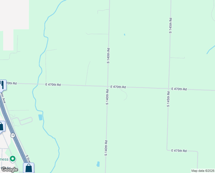 map of restaurants, bars, coffee shops, grocery stores, and more near 4700 South 140th Road in Bolivar