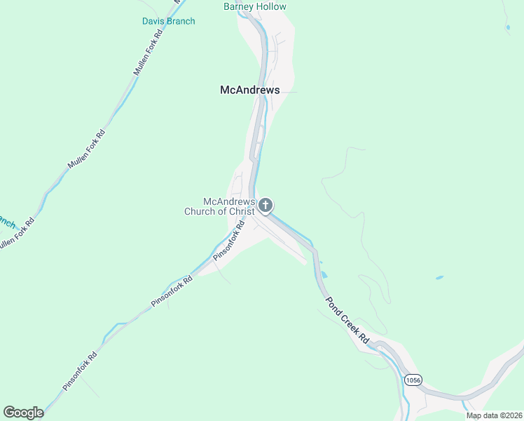 map of restaurants, bars, coffee shops, grocery stores, and more near 2601 Pond Creek Road in McAndrews