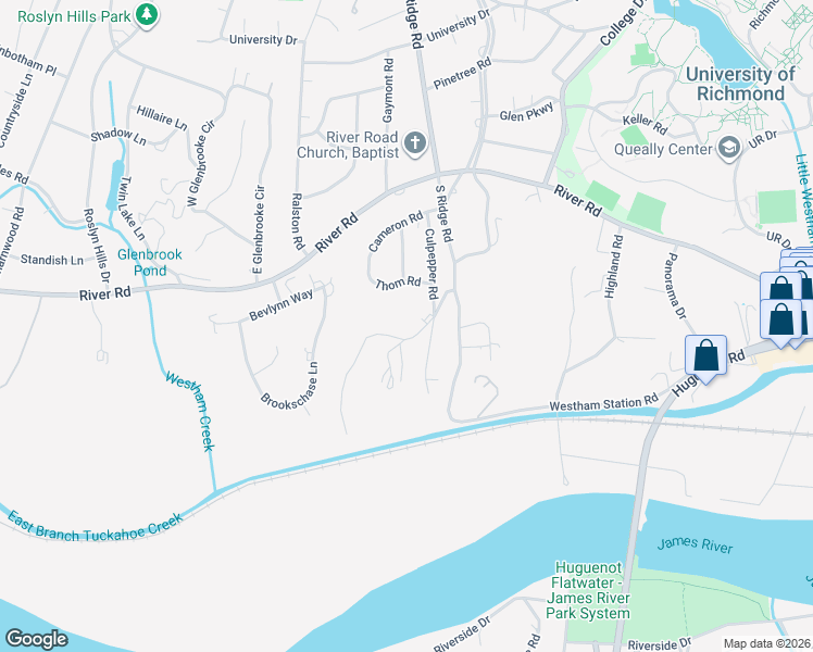 map of restaurants, bars, coffee shops, grocery stores, and more near 209 Ross Road in Richmond