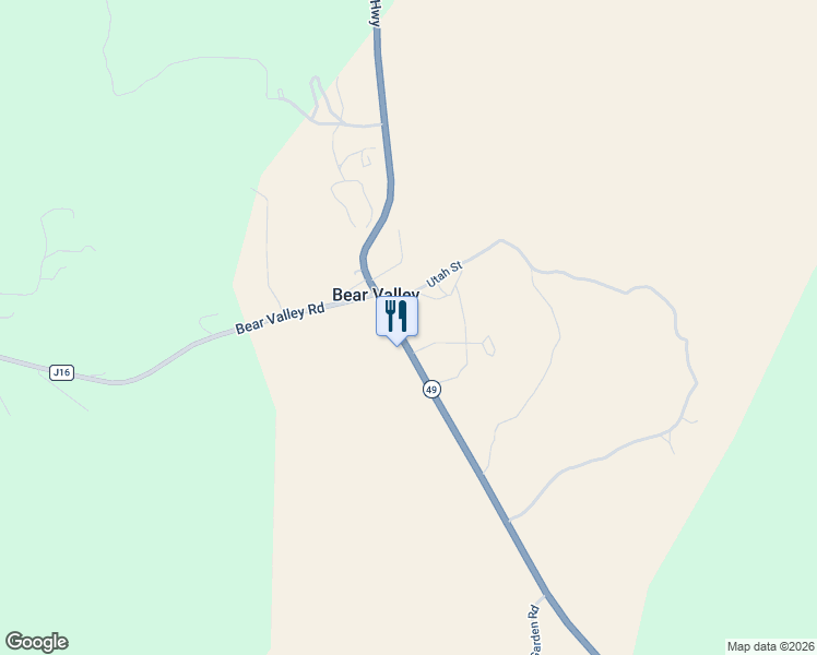 map of restaurants, bars, coffee shops, grocery stores, and more near 7306 California 49 in Mariposa