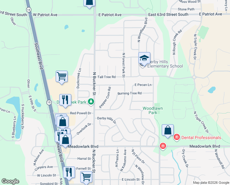 map of restaurants, bars, coffee shops, grocery stores, and more near 2027-2031 Pepper Corn in Derby