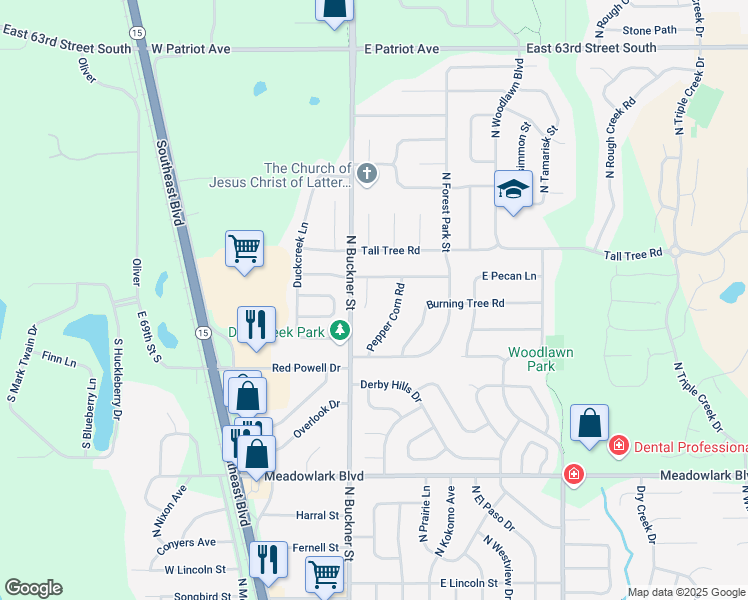 map of restaurants, bars, coffee shops, grocery stores, and more near 2027 Rosewood Court in Derby