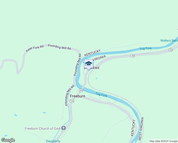 map of restaurants, bars, coffee shops, grocery stores, and more near in Mingo County