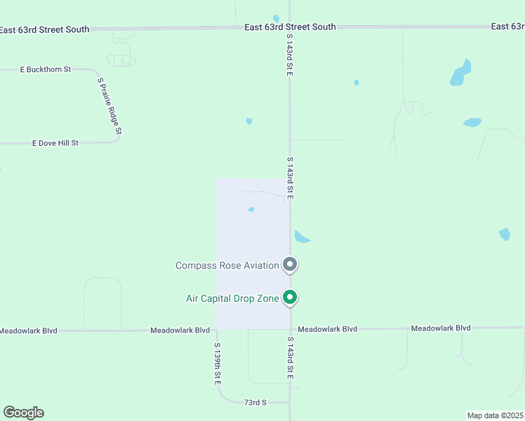 map of restaurants, bars, coffee shops, grocery stores, and more near 6841 South 143rd Street East in Derby