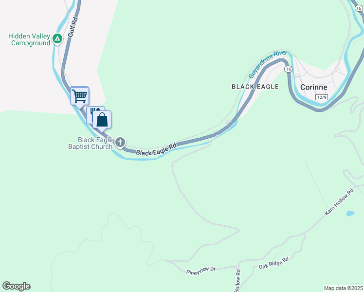 map of restaurants, bars, coffee shops, grocery stores, and more near 344 Black Eagle Road in Mullens