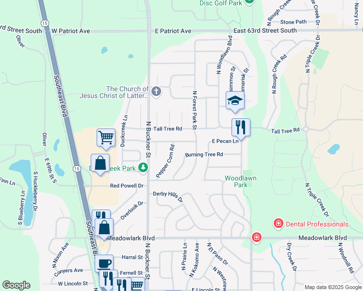 map of restaurants, bars, coffee shops, grocery stores, and more near 2027-2031 Pepper Corn in Derby