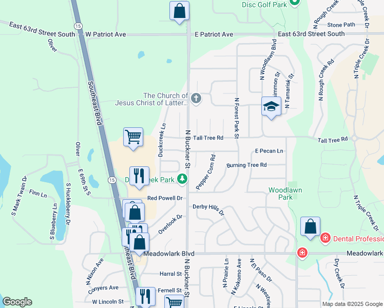 map of restaurants, bars, coffee shops, grocery stores, and more near 2027 Rosewood Court in Derby