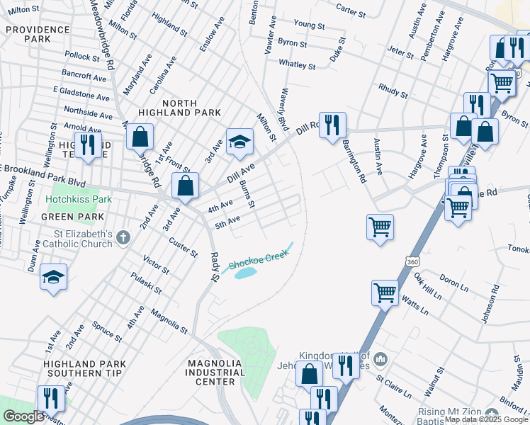 map of restaurants, bars, coffee shops, grocery stores, and more near 3207 5th Ave in Richmond