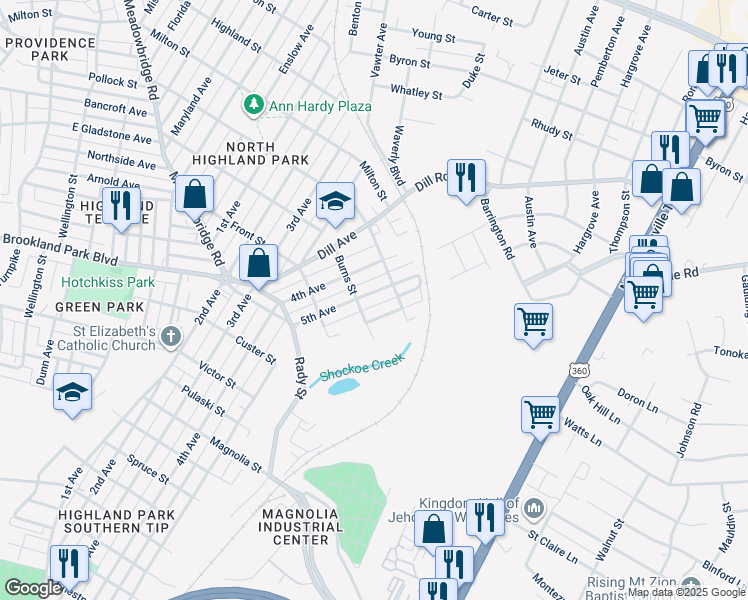 map of restaurants, bars, coffee shops, grocery stores, and more near 3209 5th Avenue in Richmond