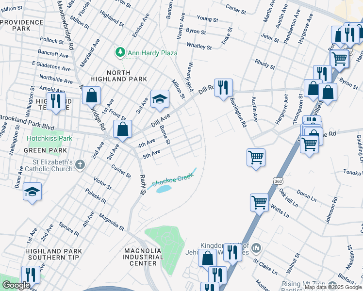 map of restaurants, bars, coffee shops, grocery stores, and more near 3213 5th Avenue in Richmond