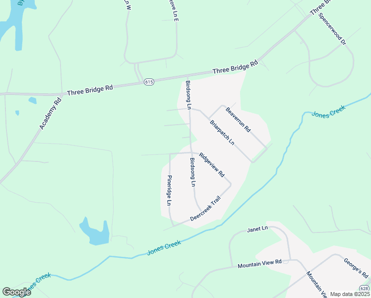 map of restaurants, bars, coffee shops, grocery stores, and more near 2705 Birdsong Lane in Powhatan