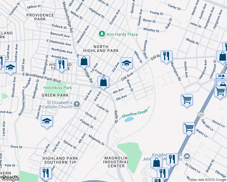 map of restaurants, bars, coffee shops, grocery stores, and more near 3012 4th Avenue in Richmond
