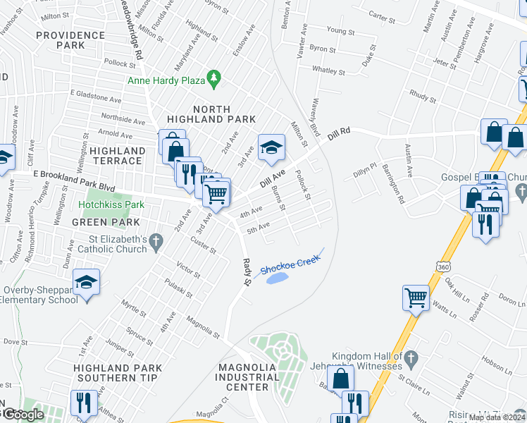 map of restaurants, bars, coffee shops, grocery stores, and more near 3107 4th Avenue in Richmond