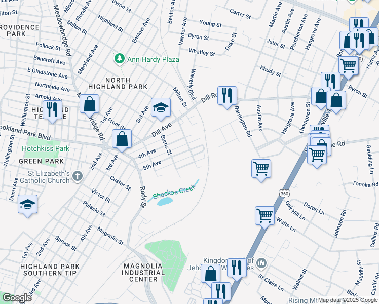 map of restaurants, bars, coffee shops, grocery stores, and more near 3231 5th Avenue in Richmond