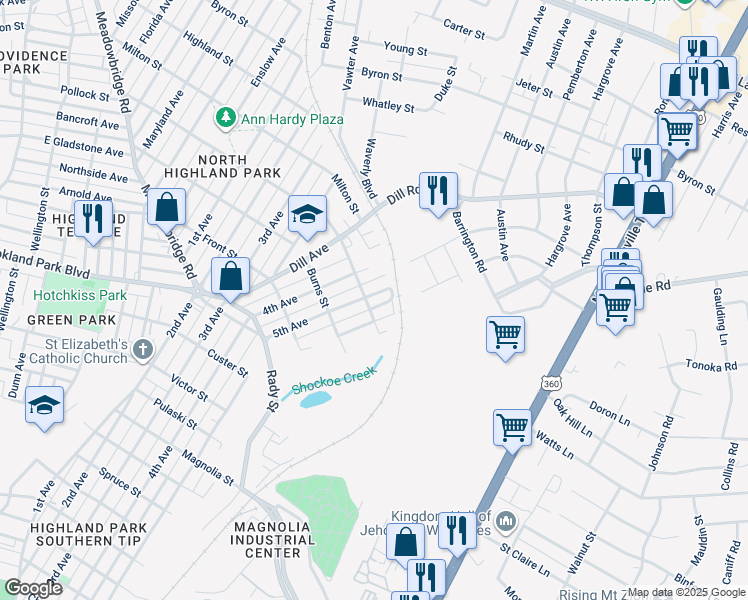 map of restaurants, bars, coffee shops, grocery stores, and more near 3305 5th Avenue in Richmond