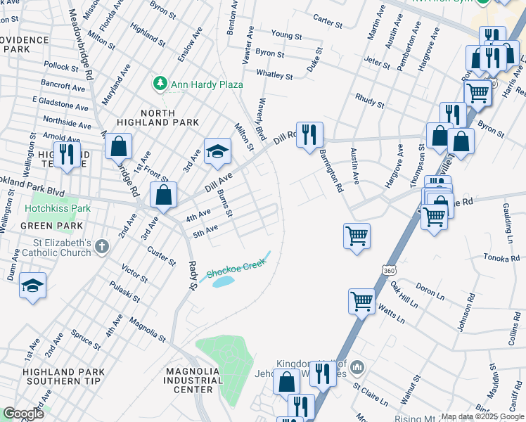 map of restaurants, bars, coffee shops, grocery stores, and more near 3305 5th Avenue in Richmond