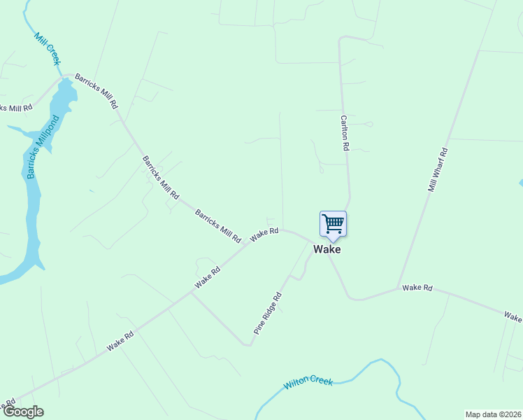 map of restaurants, bars, coffee shops, grocery stores, and more near 1171 Wake Road in Wake