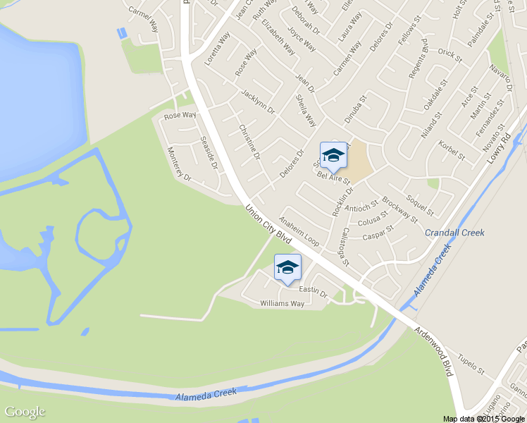 map of restaurants, bars, coffee shops, grocery stores, and more near 4856 Shirley Court in Union City