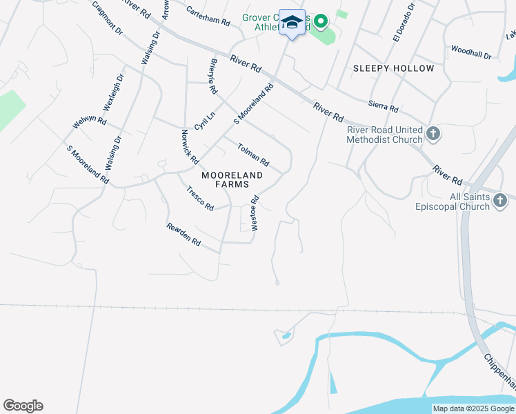 map of restaurants, bars, coffee shops, grocery stores, and more near 2 Mooreland Point in Richmond