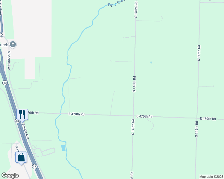map of restaurants, bars, coffee shops, grocery stores, and more near 4681-4683 South 138th Road in Bolivar