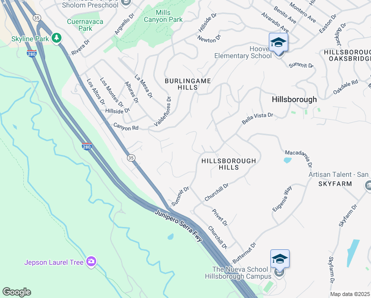 map of restaurants, bars, coffee shops, grocery stores, and more near 141 Glen Aulin Lane in Burlingame