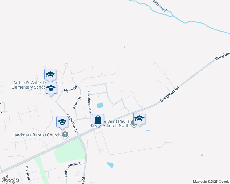 map of restaurants, bars, coffee shops, grocery stores, and more near 908 Winding Trail Lane in Richmond