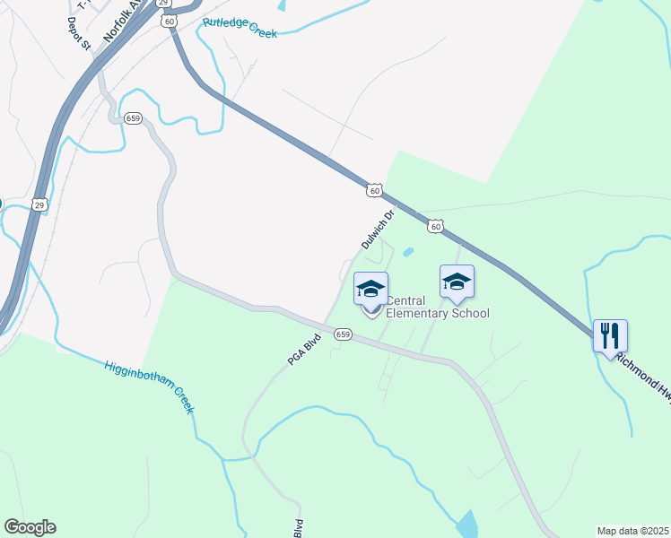 map of restaurants, bars, coffee shops, grocery stores, and more near 188-202 Dulwich Drive in Amherst