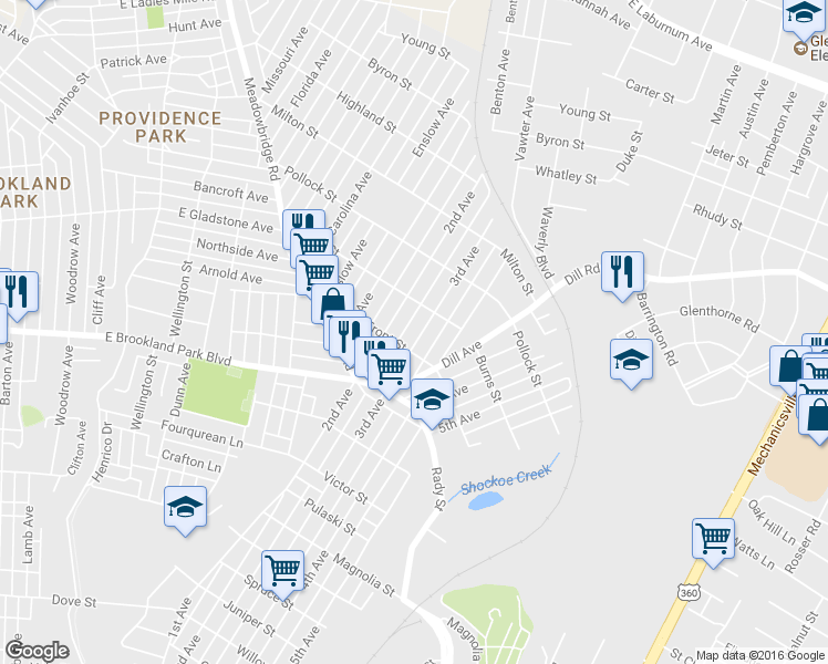 map of restaurants, bars, coffee shops, grocery stores, and more near 3117 2nd Avenue in Richmond