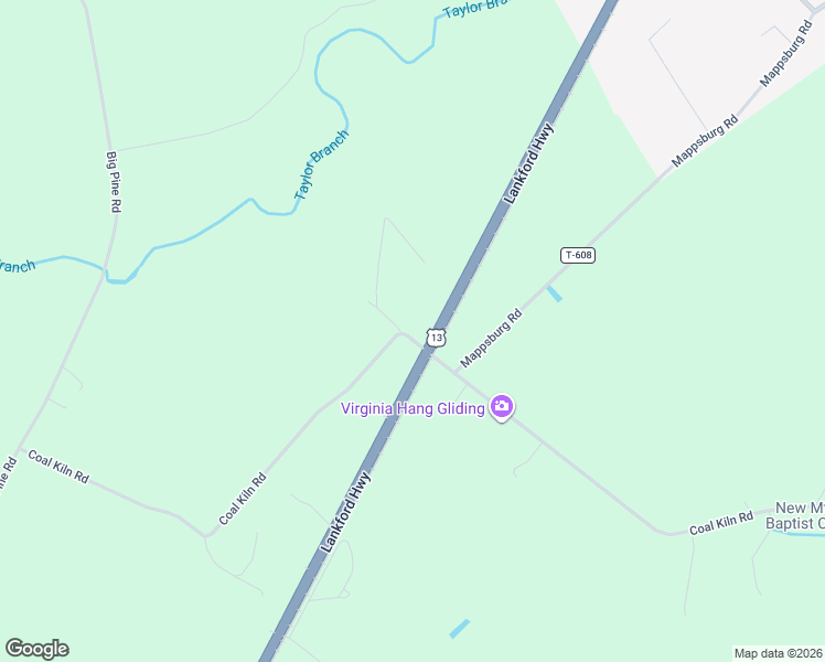 map of restaurants, bars, coffee shops, grocery stores, and more near 34424 Lankford Highway in Painter