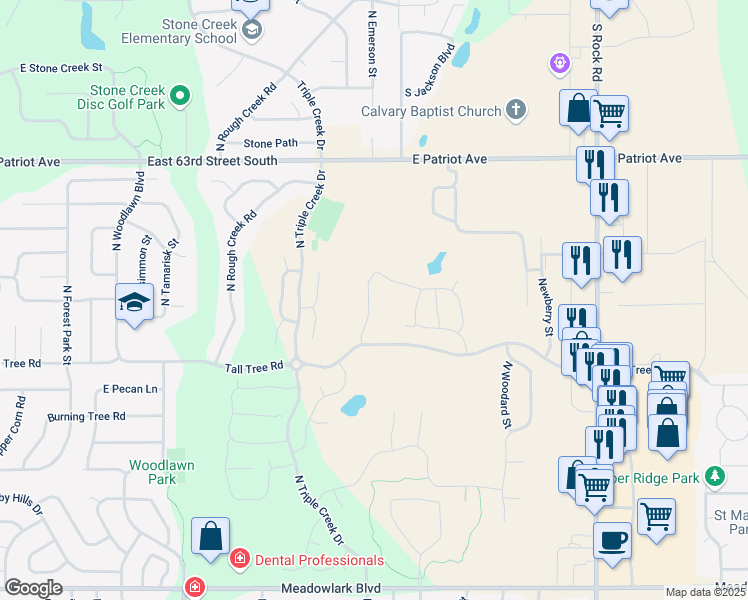 map of restaurants, bars, coffee shops, grocery stores, and more near 1500 Tall Tree Road in Derby