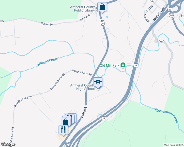 map of restaurants, bars, coffee shops, grocery stores, and more near 533 S Main St in Amherst