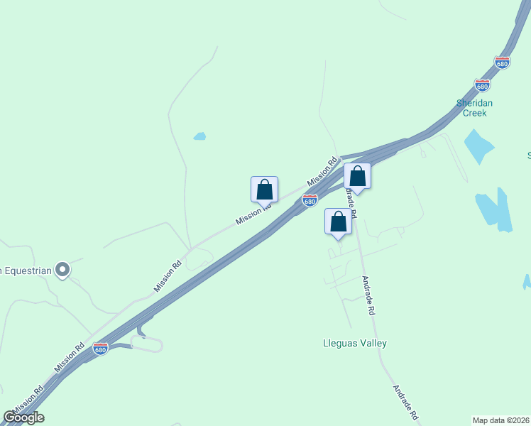 map of restaurants, bars, coffee shops, grocery stores, and more near 6467 Mission Road in Sunol
