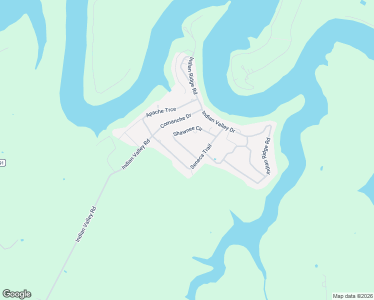 map of restaurants, bars, coffee shops, grocery stores, and more near Shawnee Circle in Grayson County